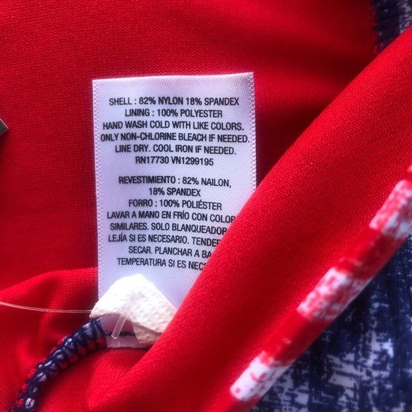 Mossimo Red White Blue Americana Swim Top New L - Picture 4 of 4